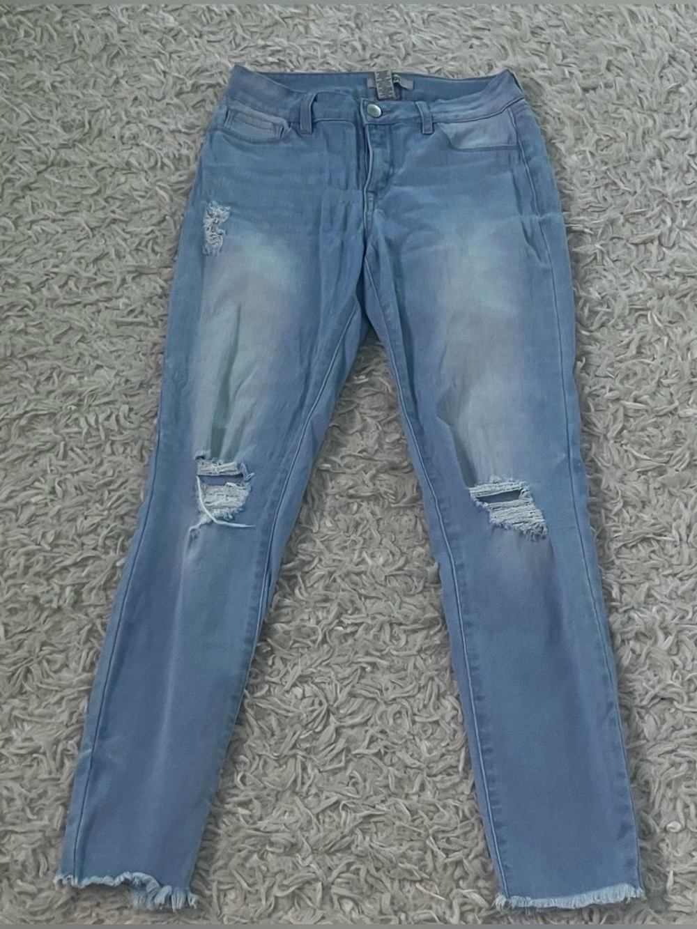 Refuge Light Blue Distressed Skinny Jeans